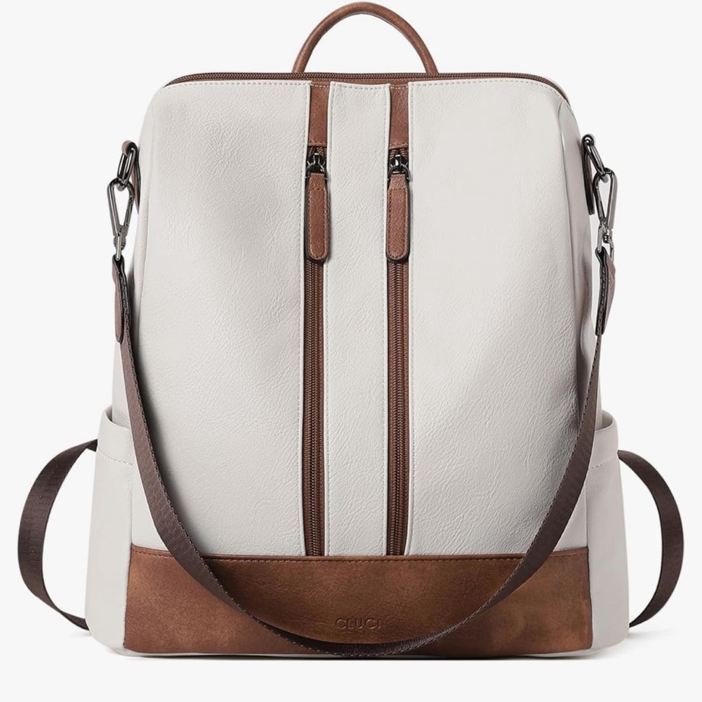 CLUCI Leather Backpack Purse for Women Convertible Large Travel Bag